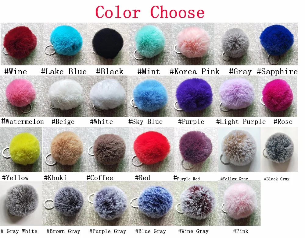 8 cm Faux Rabbit Fur Ball llavero De piel Pom Llaveros Portachiavi Fluffy llavero Porte Clef pompón De