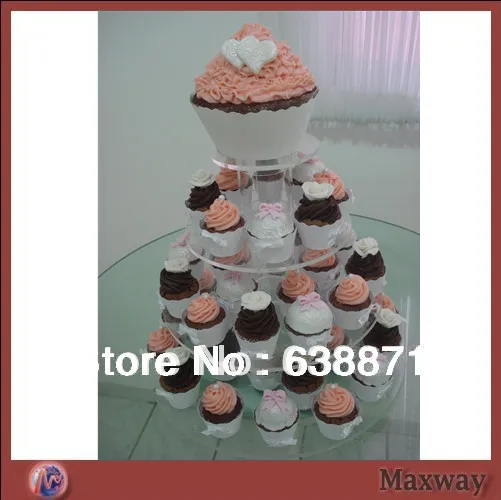 

Оптовая продажа 4-уровневая круглая картонная подставка для кексов на продажу