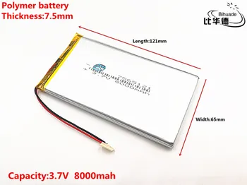 Good Qulity 3.7V,8000mAH,7565121 Polymer lithium ion / Li-ion battery for TOY,POWER BANK,GPS,mp3,mp4