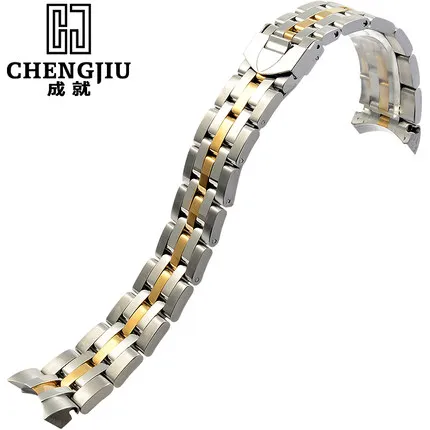 

Mens' Curved Interface Steel Watch Strap For Tudor Silver Gold Watches Band Deployment Buckle Bracelet Belt Montre Maculino 21mm
