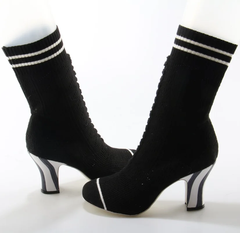 Bretelles Bout Vente Rond Hauts Mixte Mode Picture Dames as bleu Bottes À Tricot Chaude Femmes Extensible Rouge Chaussette Couleur 2017 Picture Talons As Femme QtrCsdh