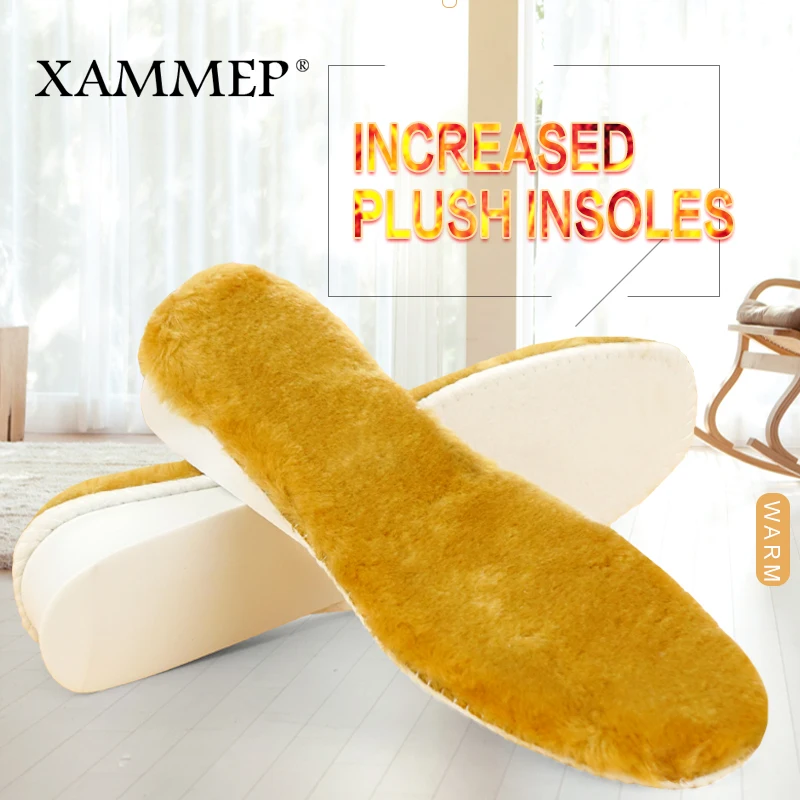 

Increase Insole Warm Shoes Pad Inserts For Women and Men Shoes Brand Winter Boots Thick Plush Insoles Free Cut Xammep