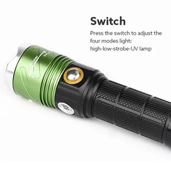 

LED lamp Changing Switch Modes 2017 Super Bright XML L2 X800 Tactical Flashlight LED Zoom Military Torch G700