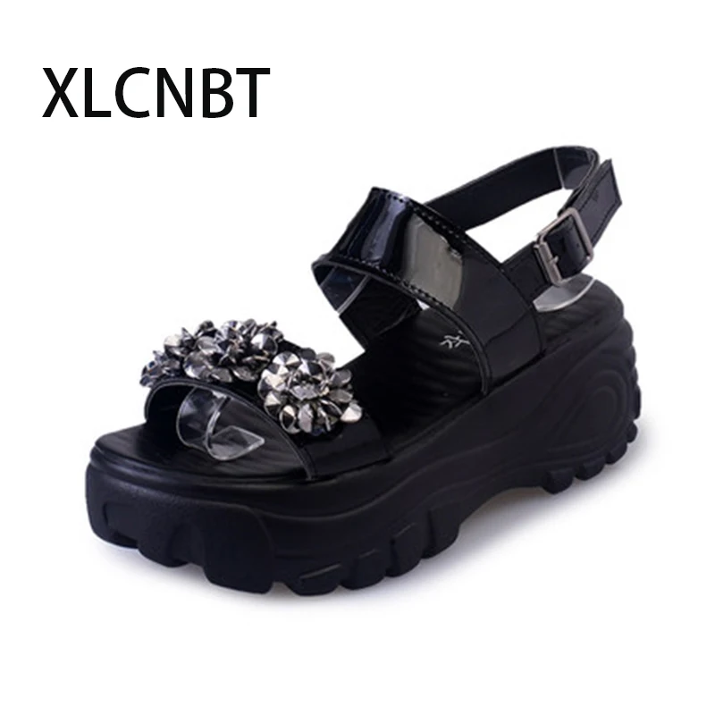 

new summer sandal high heel women thick bottom female sandals casual shoes fashion leather sandal comfortable sweet cute woman