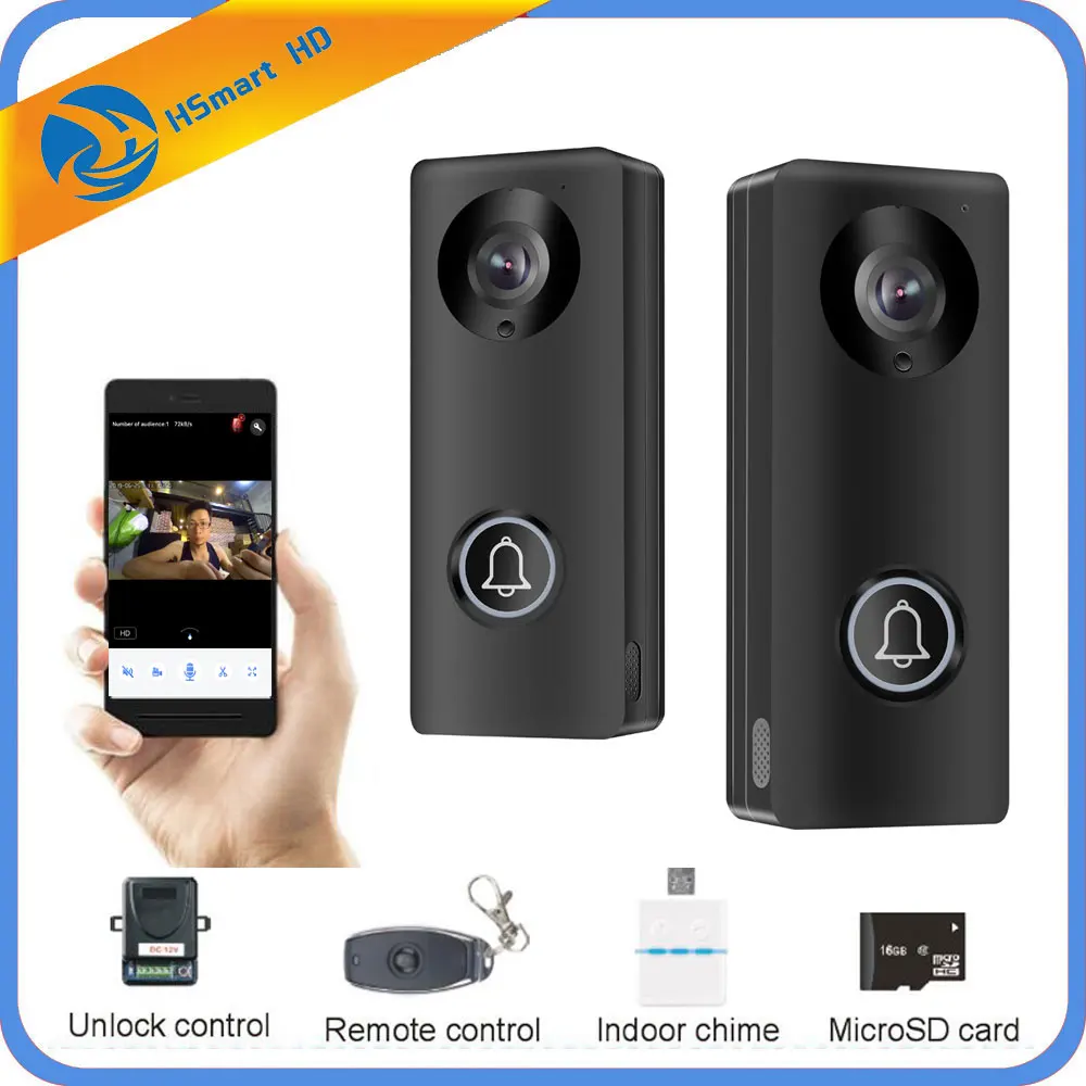HD 1080P камера Wifi видео телефон двери дверной звонок беспроводной домофон