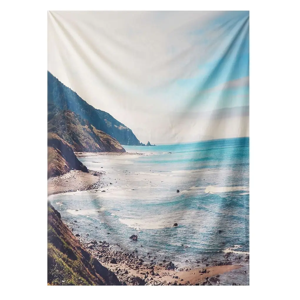 buy Retro Seaside Scenery Polyester Tapestry Wall Hanging Sofa Cover Beach Towels Blanket Bed sheets Mattress Cover