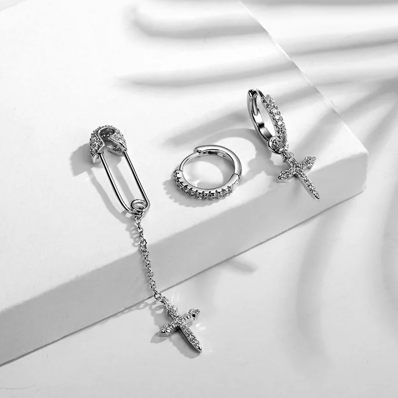 

New Cross drop Earrings For Women fashion Jewelry Broochhes Silver earring gift for party best friend ZK50