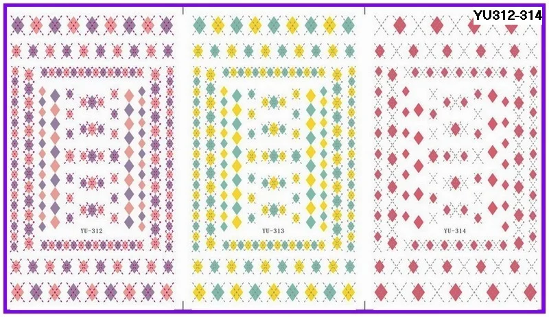 3 PACK/ LOT WATER TRANSFER DECAL NAIL ART STICKER MOSAIC DIAMOND BRICK YU312-314 | Красота и здоровье