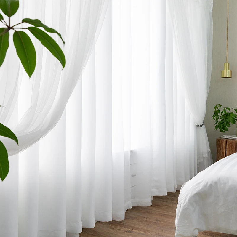 Затемненные занавески с кружевом для гостиной, двухслойные элегантные белые маленькие кружевные занавески с ромашками для спальни и женщин