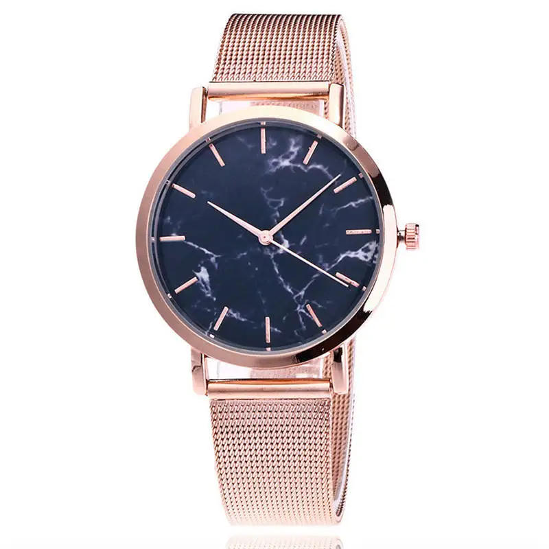 Топ продаж серебро и золото Цвет сетки бренд творческий мрамор наручные часы повседневное для женщин кварцевые часы подарок Relogio Feminino - Цвет: 4