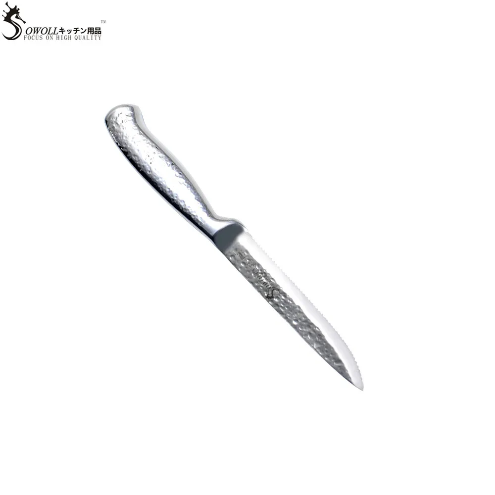 Sowoll Brand 5" Toothed Utility Kitchen Knife Ergonomic Grip Design