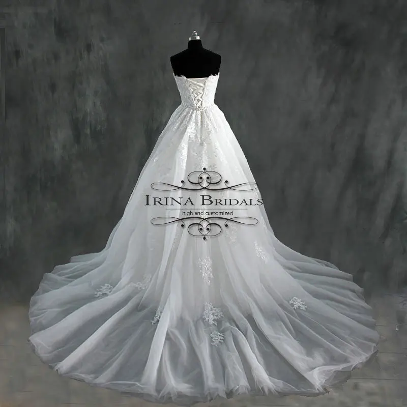 Свадебное платье с кружевной аппликацией и открытыми плечами robe de mariage|detachable skirt