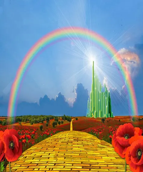 pics Yellow Brick Road Background emerald city yellow brick road flower rainbow background high quality computer print party photo backdrop