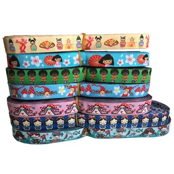 

16 different colors wholesale 5/8 '(16 mmx5yards) Polyester Woven Jacquard Ribbon with Agility for dog collar Hairbow Material