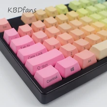 Rainbow keycaps pbt top front side blank printed cherry mx keycaps for mechanical keyboard104 87 60OEM