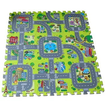 

[TOP] 9pcs/set City Road Garden EVA Foam puzzle Play Mat game sport Mat Rug Floor Soft Safe Crawling Carpets For Kids baby toy