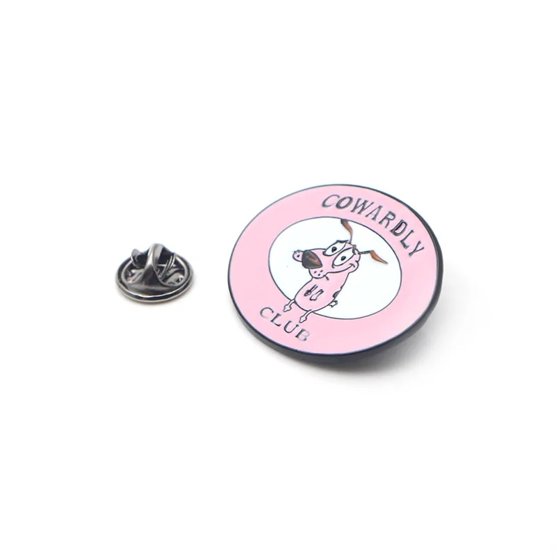 P2987 Dongmanli Courage The Cowardly Dog Metal Enamel Pins and Brooches for Women Men Lapel pin backpack bags badge pin Gifts