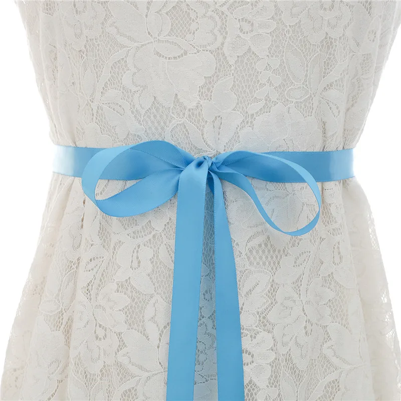 Стразы Свадебные ремни свадебные sash со стразами для невесты тонкий пояс для девочки свадебные пояса для винтажного свадебного платья Y110S - Цвет: sky blue