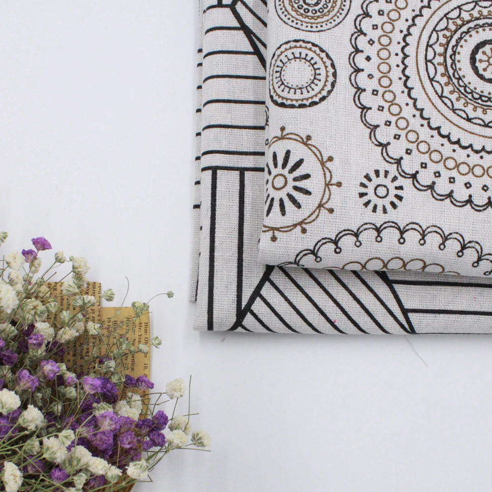 

YLSX Black and White Modern Style Light Printed Handmade Table Mat Mattresses Picnic Cloth DIY Fabric Production