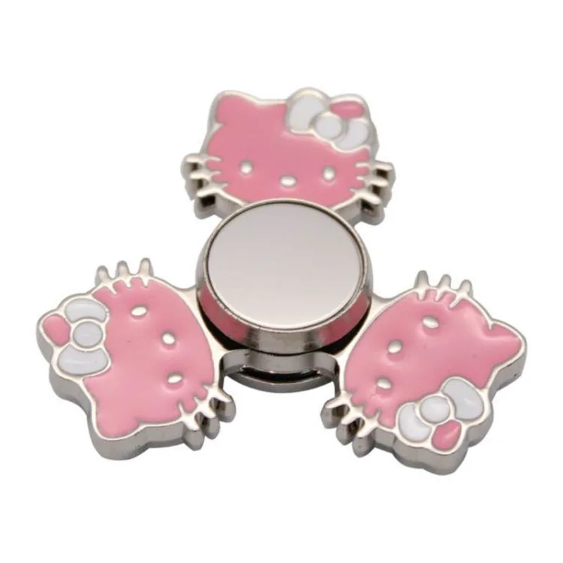 

Metal 67g Cartoon hello kitty hand Fidget spinner 6cm kids gift no led spinner kitty toy d0