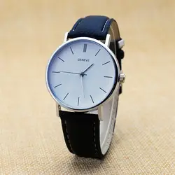 2018 Новый Лидер продаж 1 шт. Для женщин часы Ретро Дизайн кожаный ремешок простой Дизайн аналоговые сплава кварцевые наручные часы Для