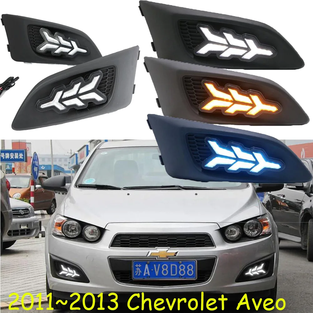 2011, 2012, 2013 год, фара для Chevrolet Aveo, Дневной светильник, автомобильные аксессуары, СВЕТОДИОДНЫЙ DRL головной светильник для Aveo, противотуманный светильник