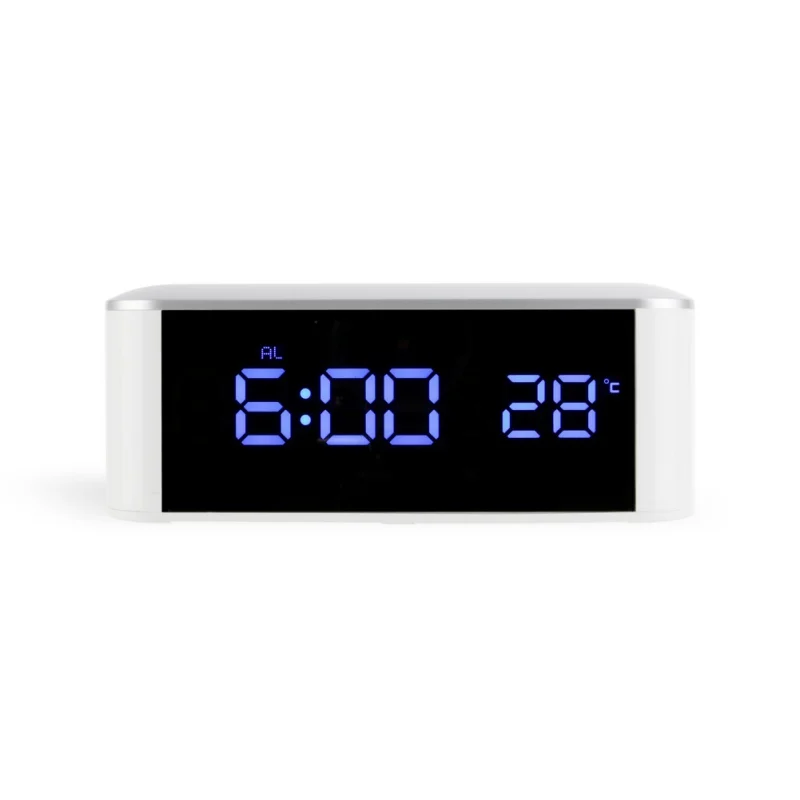 

Alarm Clocks Home decor white LED Table Clock electronic desktop led Digital Table usb charge clock fashion AAA battery