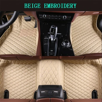 

Car Floor Mats For Renault Fluence 2009-2017 Foot Carpets pad mat Step Embroidery Leather Car Interior Mats heavy duty carpet