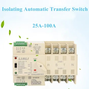 

Compact Din Rail Mount Mini ATS Dual Power Changeover Switch 4P 32A 40A 50A 63A 100A Electrical Automatic Transfer Switch
