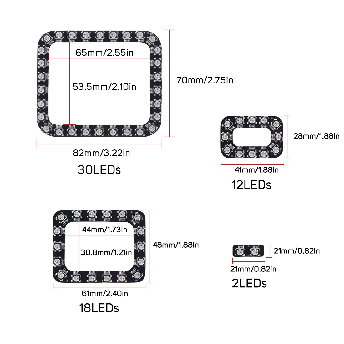 WS2812B RGB светодиодный экран прямоугольной Пиксельной панели 4 прямоугольника 62 s