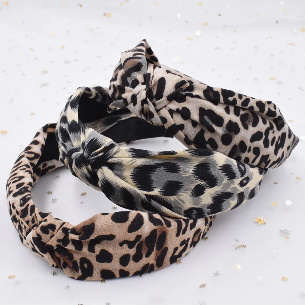 

Bohemian Leopard Knot Hairband Ladies Ethnic Leopard Pattern Knotted Hairband Customized Hair Accessories Vintage Headband