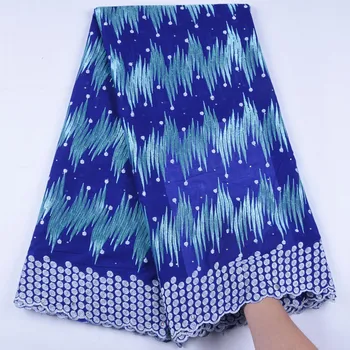 

Newest Royal Blue Swiss Voile Lace In Switzerland African Dry Lace Fabric High Quality Nigerian Lace Fabric For Man Sewing1645B