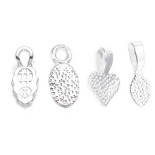 100 шт./компл. в форме сердца в форме листа теги дужки для серег Яркий Серебряный тон Клей для подвесок для выводов, сделай сам, ювелирное изделие