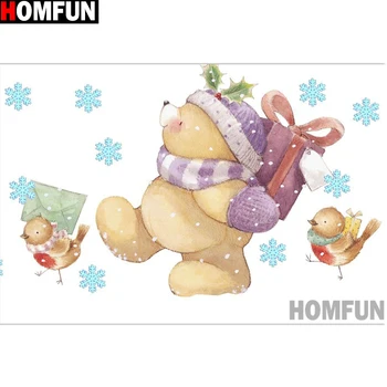 

HOMFUN Full Square/Round Drill 5D DIY Diamond Painting "Cartoon bear" Embroidery Cross Stitch 5D Home Decor Gift A14422