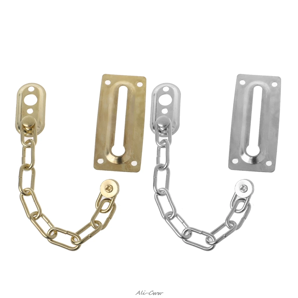 

Safety Sliding Chain Door Guard Polished Chrome Hotel Office Security Bolt Locks