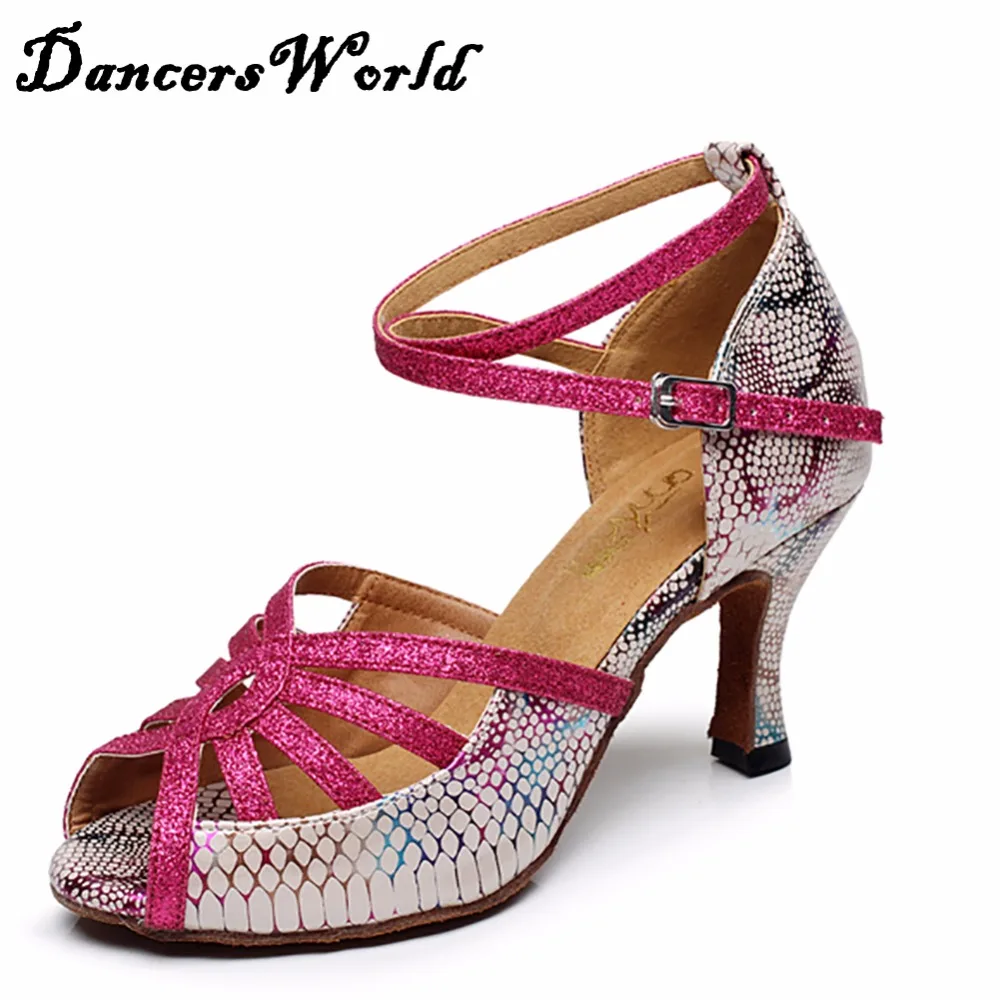 red latin dance shoes
