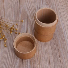 1 шт. натурального бамбука трубки чай коробка герметичный небольшой контейнер для чая банка для хранения специй с крышкой