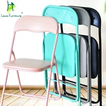 Луи модные обеденные стулья складной портативный стул спинка стальная труба пластиковые бытовые простые офисные
