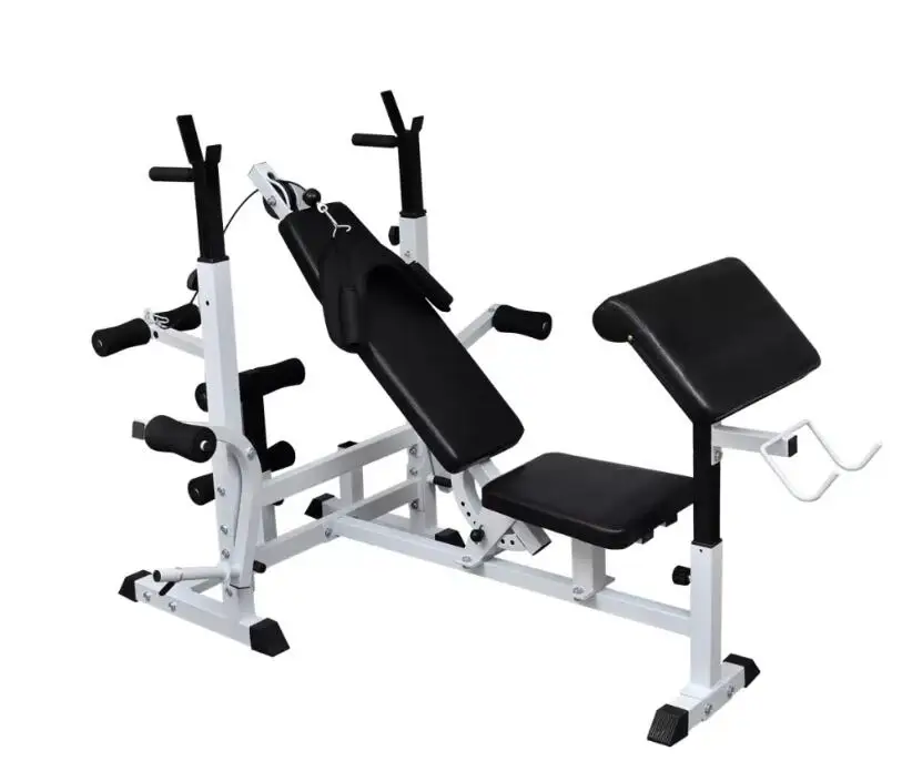 

VidaXL Steel Weight Bench Muscle Exercises Integrated Fitness Equipments For Beginners Advanced Athletes