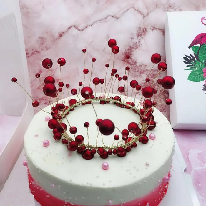 Торт флаг-украшение для кекс «сделай сам» украшение для выпечки чашка День рождения/панель для свадьбы стол искусственная жемчужная Корона свет Wh
