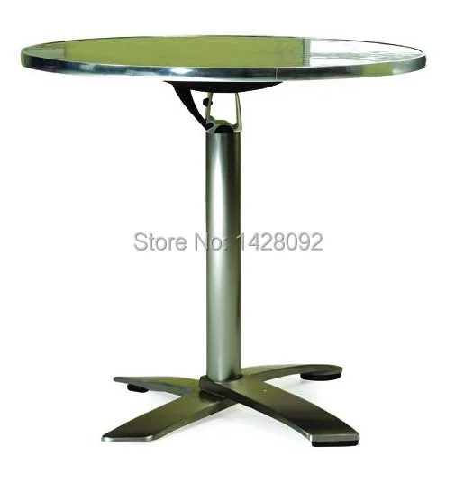 Современная мода открытый круглый сложенный Топ матового алюминия обеденный стол барный стол lq-C58
