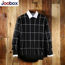 Бренд joobox Новое поступление осень зима компьютерный вязаный мужской свитер модный длинный рукав Стандартный шерстяной клетчатый Мужской пуловер