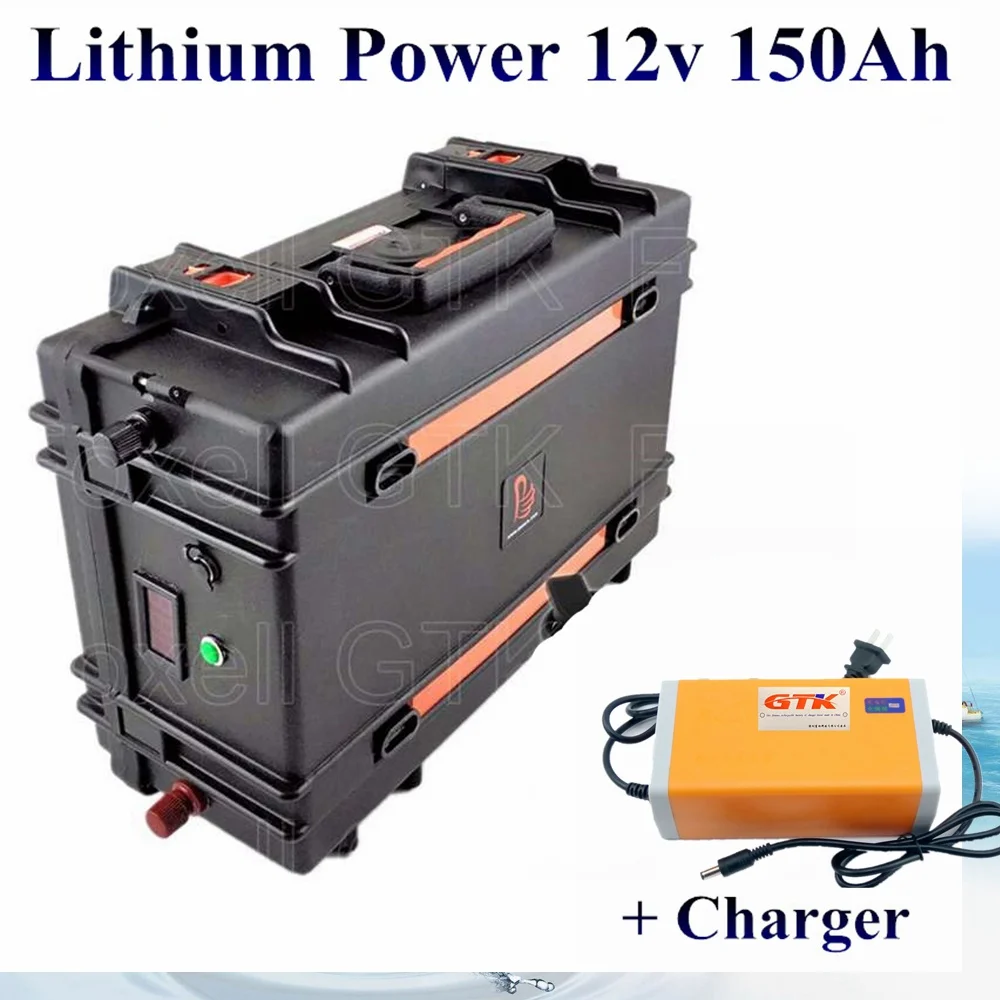 

Suitcase waterproof Large capacity 12V 150AH Lithium ion Battery 100Ah abs Case BMS System EV Car Golf 12.6V Solar lithium ion