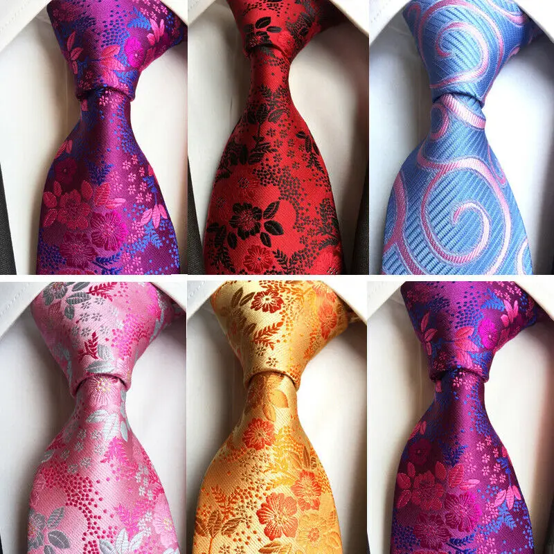 Новый Цветочный Для мужчин s Галстук Классический жаккардовый Тканые шелковый галстук 8 см галстук с узором "огурцы" Мужской Повседневное