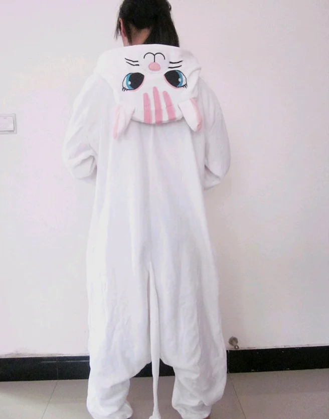 Женская пижама комбинезон в виде белого кота костюмы для косплея|cat onesie pajamas|cat