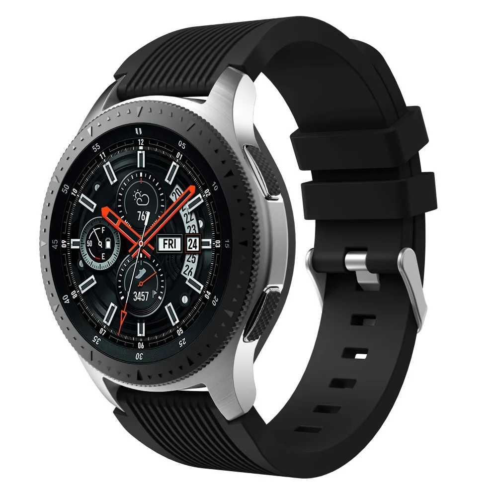 Силиконовый ремешок для часов для samsung galaxy Watch 46 мм спортивный сменный Браслет 22 мм для gear S3 Frontier/Classic - Цвет ремешка: Black