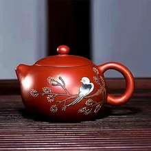 Исин известный Zisha чайник ручной работы сырой старый грязи XI SHI цветения сливы с птицей чайник чайный набор