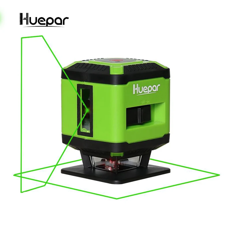 Huepar 3D Laser Level 5 Lines 360 Degrees Self Leveling Mini Portable Instrument green Laser for FL360G