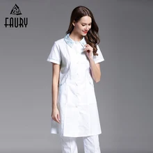 Летнее Женское пальто с короткими рукавами для стоматологической клиника лаборатория, салон красоты, больница, медицинский стол, аптека, спецодежда