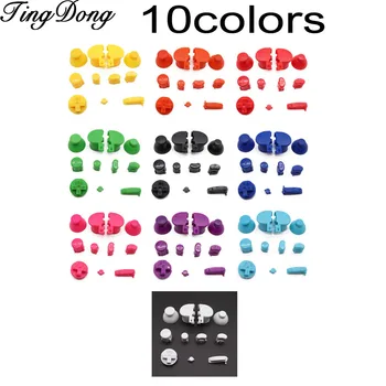 

10sets/lotY X A B crystal color For Gamecube Controller Mod Colorful Complete button set with Thumbsticks for N GC button set